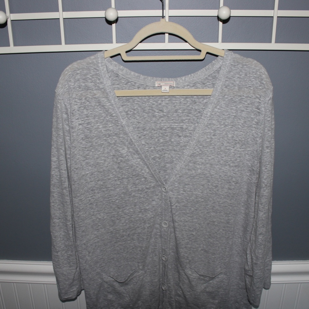 Gray Button Up Cardigan - Picture 2 of 4